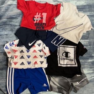 2t boys athletic matching short sets